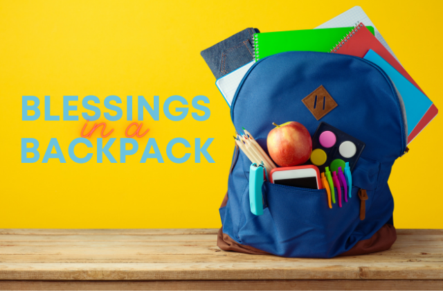 Blessings in a Backpack – Donations due by August 18